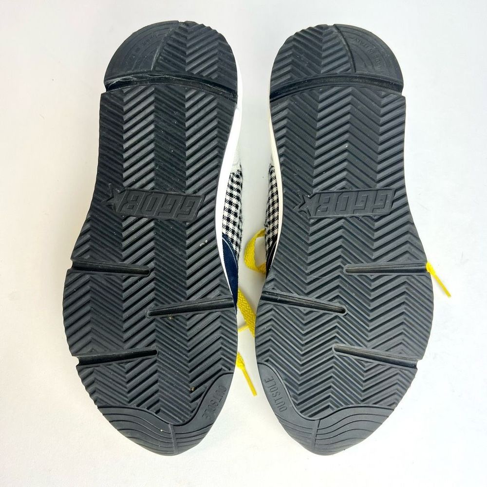 Golden Goose Running Sole Sneakers in Navy/White Check and Yellow Star Sz 38, US - Picture 8 of 12